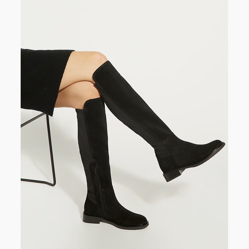 So much yes black suede over the knee boots on sale