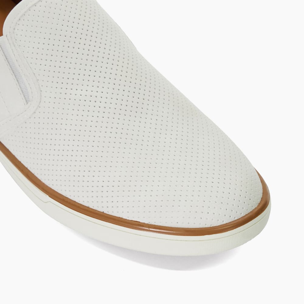Totals White Perforated Embossed Casual Shoes Dune London