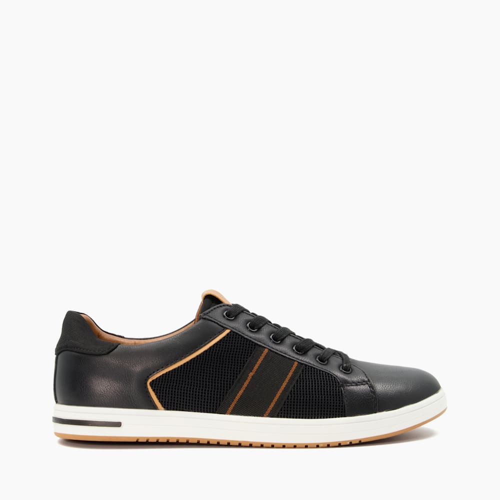True Black Stripe Panel Trainers Dune London
