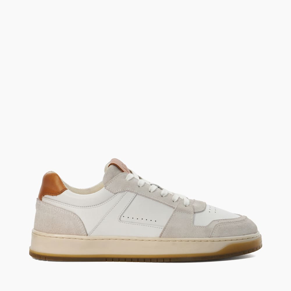 White leather lace up trainers store