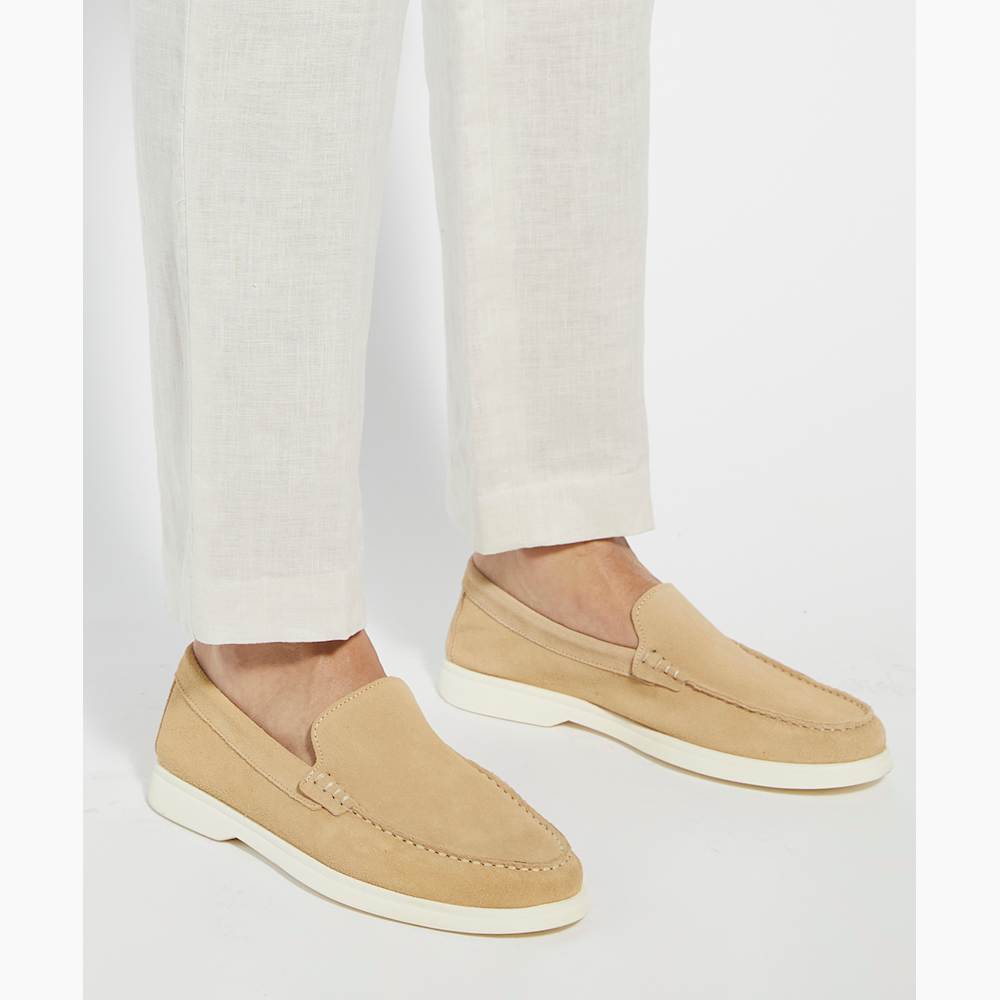 Bufton Sand, Wide Fit Suede Loafers Dune London