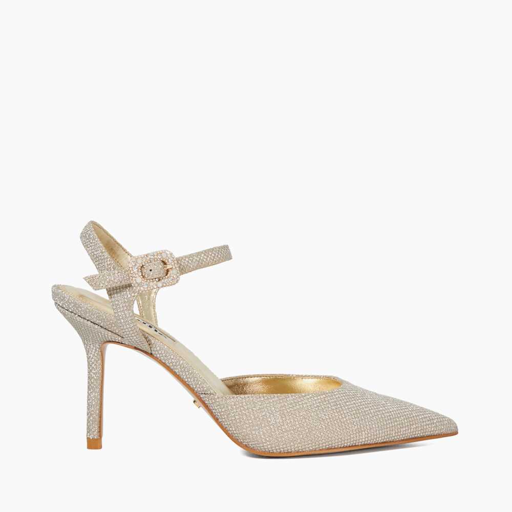 Court Shoes Gold Party Shoes Wide Fit Channel Gold