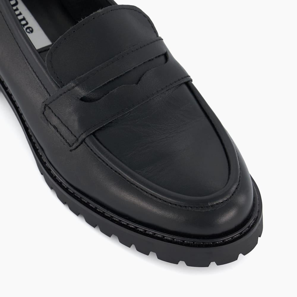 Mocassins ARLO - Cuir Noir - Semelle Crantée - Look Professionnel Et Décontracté