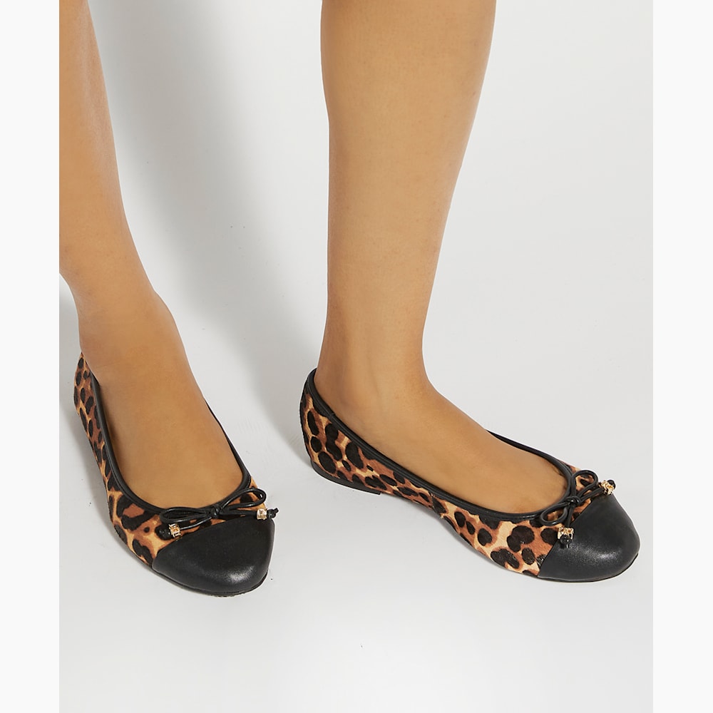 Leopard print flat shoes wide fit cheap