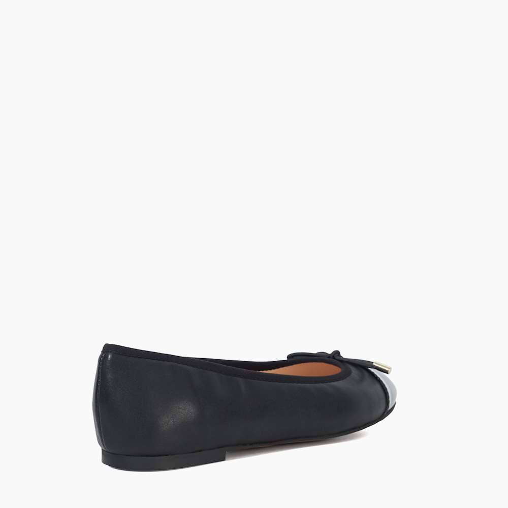 Dune London Highest フラットシューズ Highest Black, Toe Cap Ballet Pump | Dune London