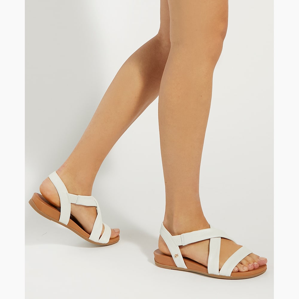 Landies White, Wide Fit Casual Sandals Dune London