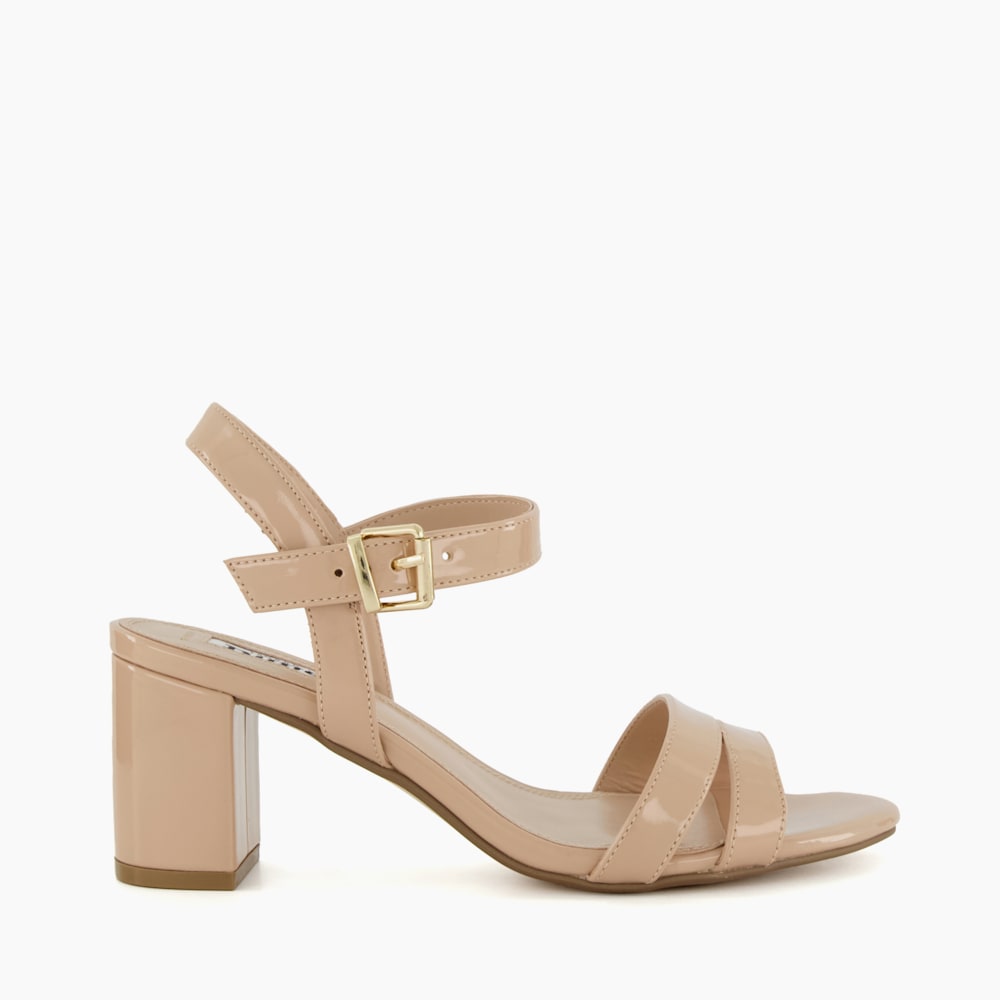 Merisa Nude Wide Fit Block Heel Sandals Dune London