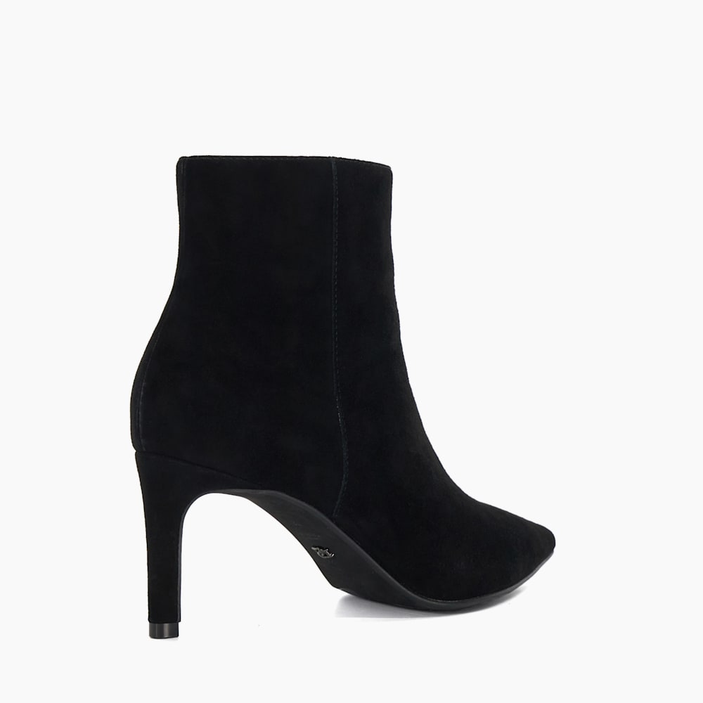 Obsessively Black, Wide Fit Pointed Toe Heel Ankle Boots Dune London