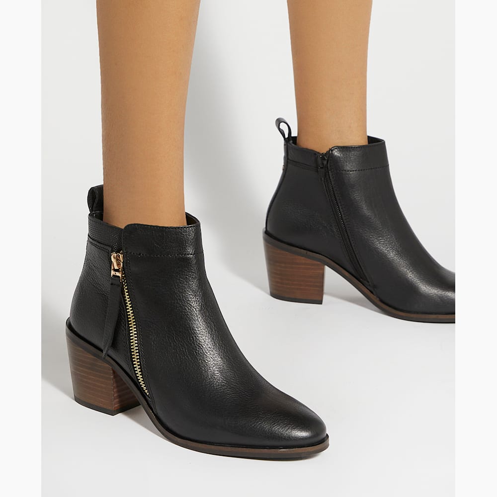 DUNE LONDON Paice アンクルブーツ Paicing Black, Block Heel Side Zip Boots | Dune London