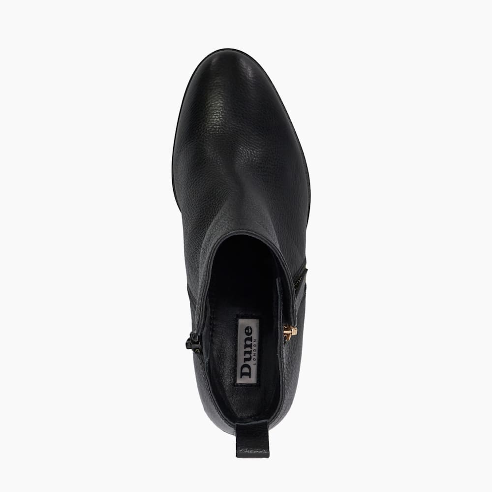 DUNE LONDON Paice アンクルブーツ Paicing Black, Block Heel Side Zip Boots | Dune London