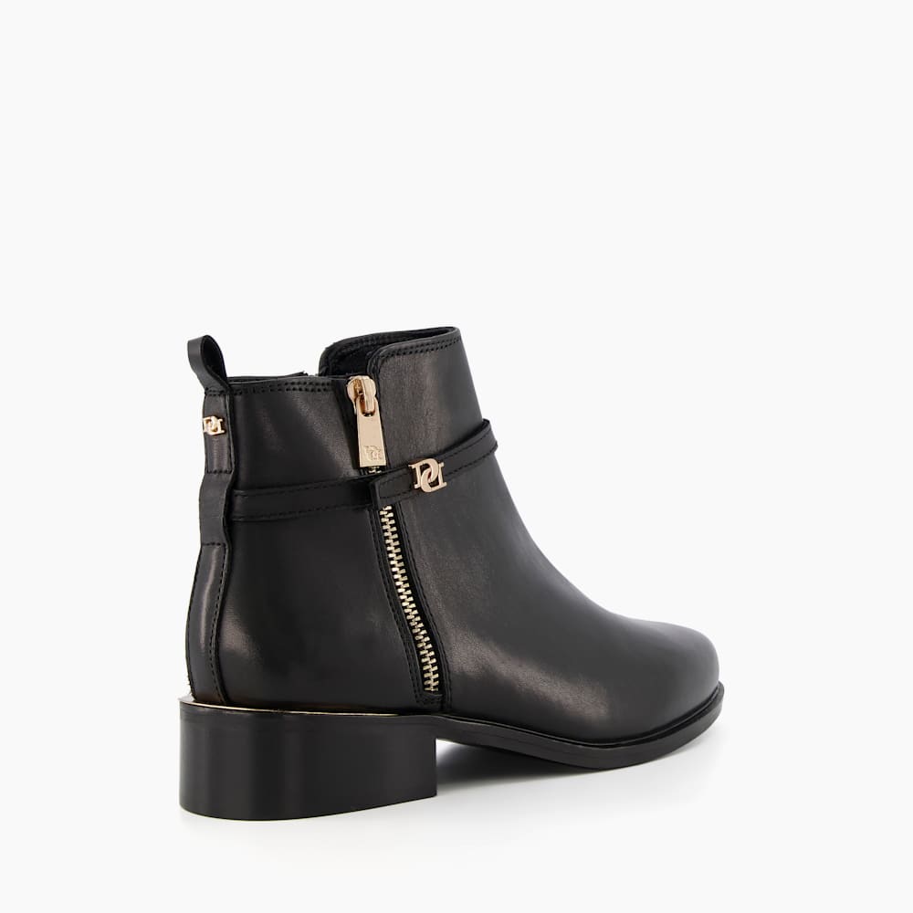 Wide fit black flat boots top