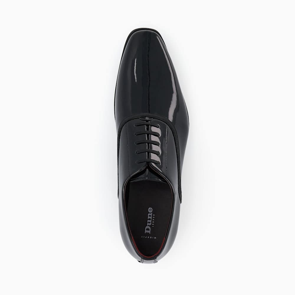 Swallow Schwarz Oxford Schuhe aus Lackleder in weiter Passform Dune London