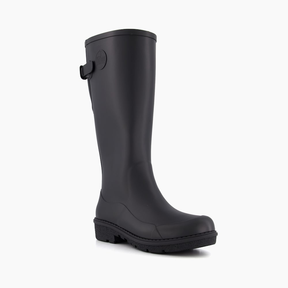 Wonderwelly Tal Black Tall Wellington Boots Dune London