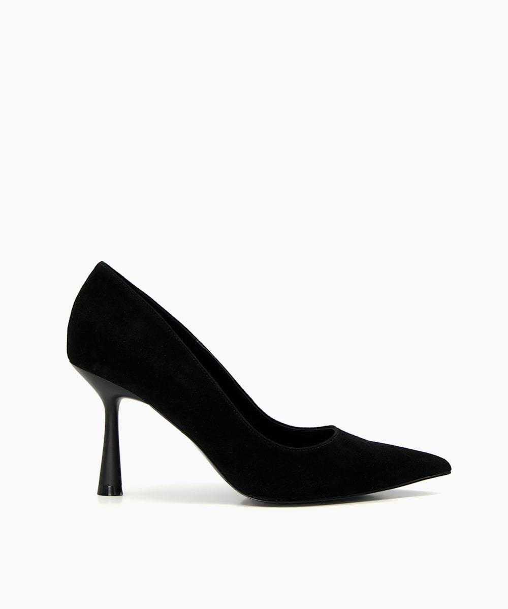Autograph Black Matte Heel Suede Court Shoes Dune London