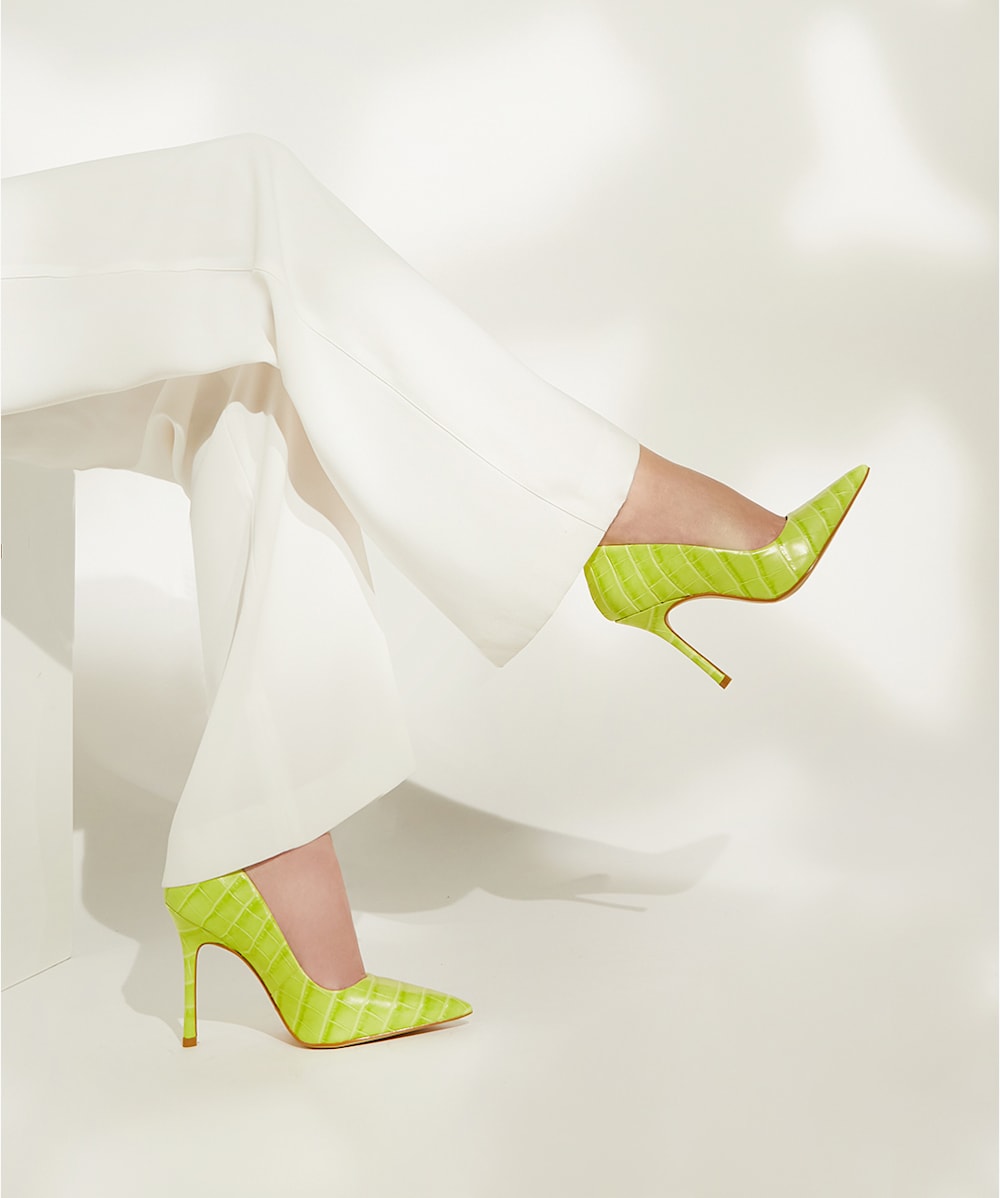 Bento Lime Green Court Heels Dune London