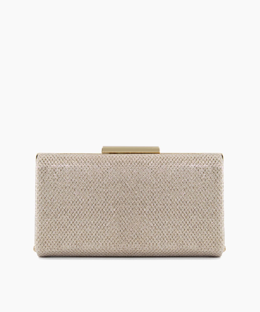 Binita Gold Glitter Clutch Bag Dune London