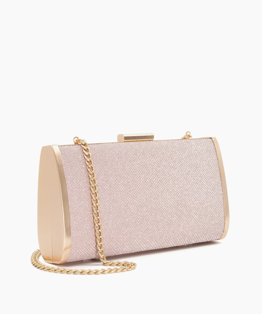 Dune rose gold clutch hotsell bag