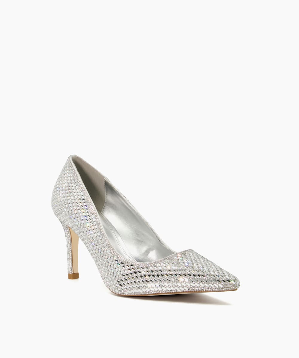 Dune silver shoes sales
