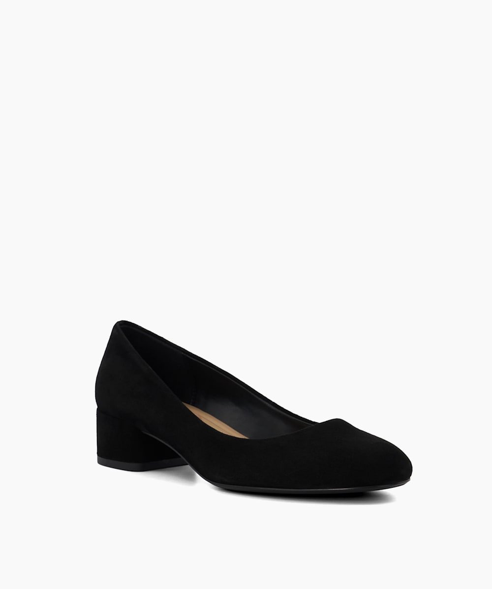 Dune black suede court shoes online