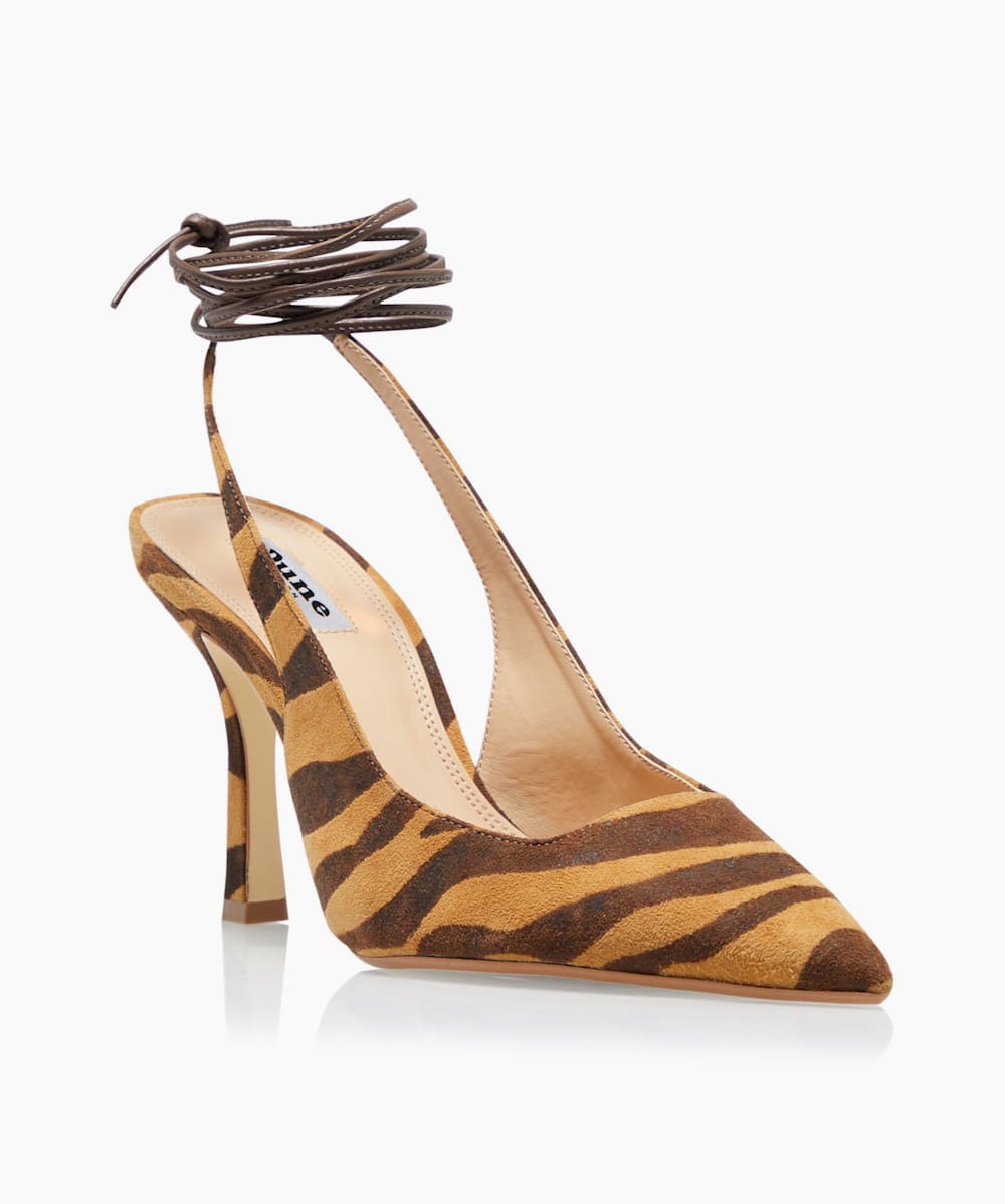 Cirque Zebra Ankle Tie Court Shoes Dune London