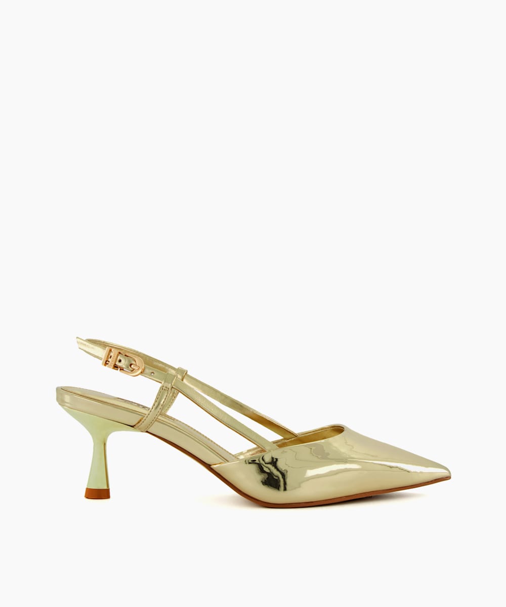 Gold slingbacks cheap