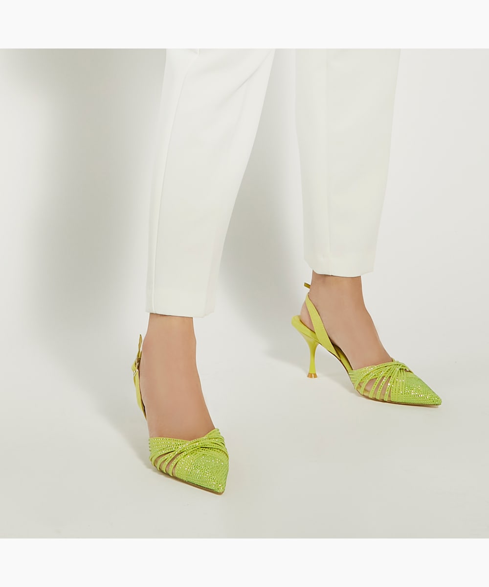 Lime green store kitten heel shoes