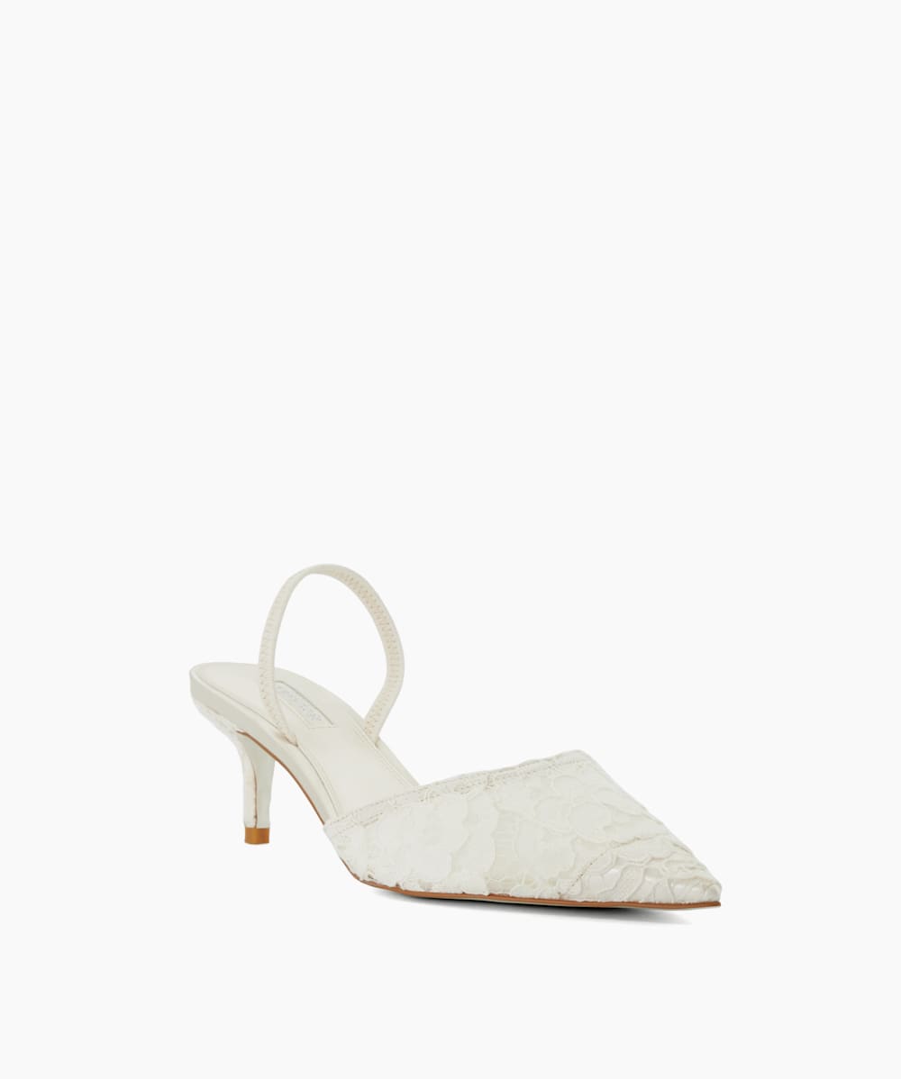 Ivory lace outlet kitten heels