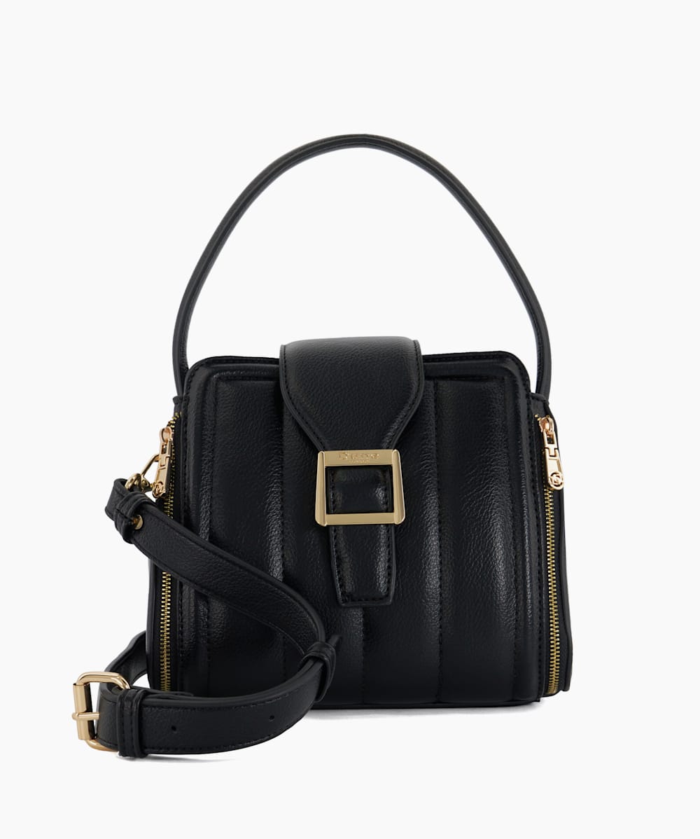 Dashers Black Quilted Mini Crossbody Bag Dune London