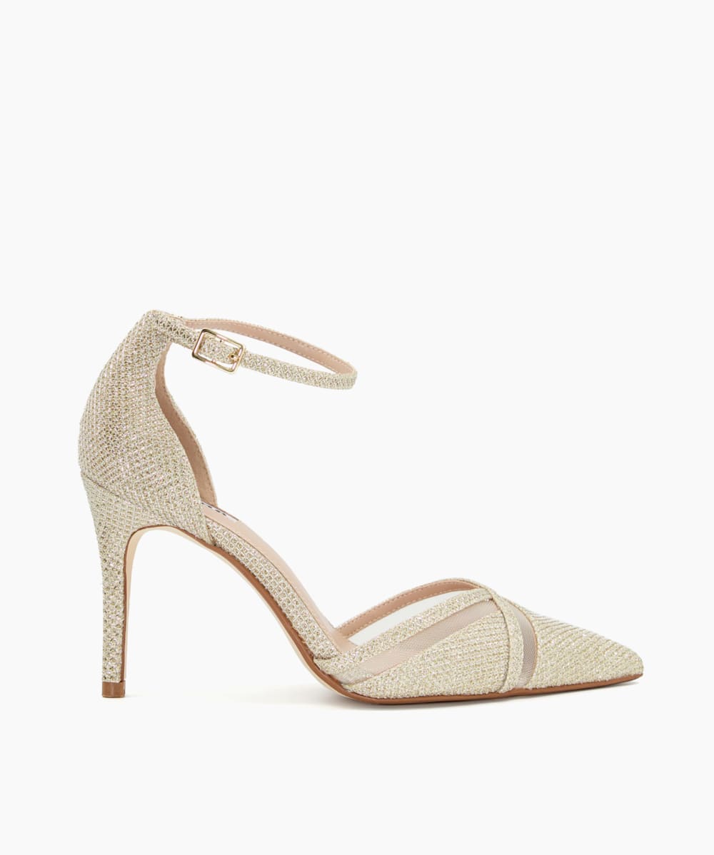 Deaner Gold Metallic Heeled Court Shoes Dune London