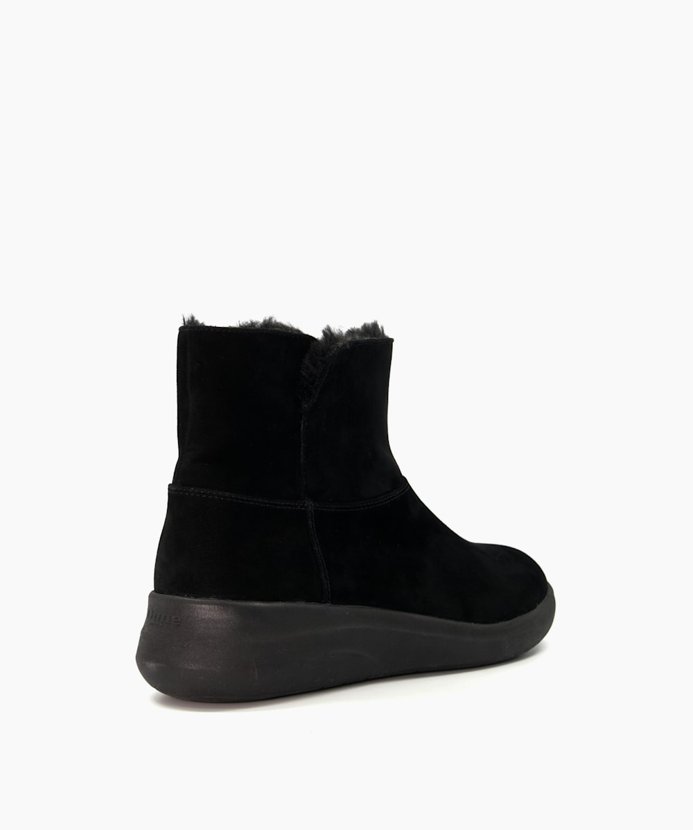 E Pace Black Comfort Faux Fur Lined Ankle Boots Dune London