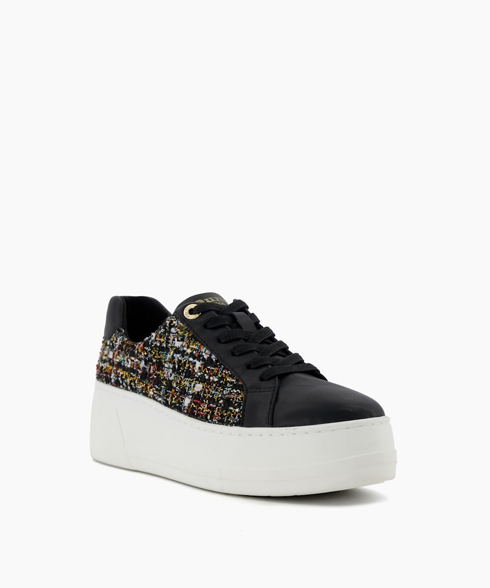 Flatform top black trainers