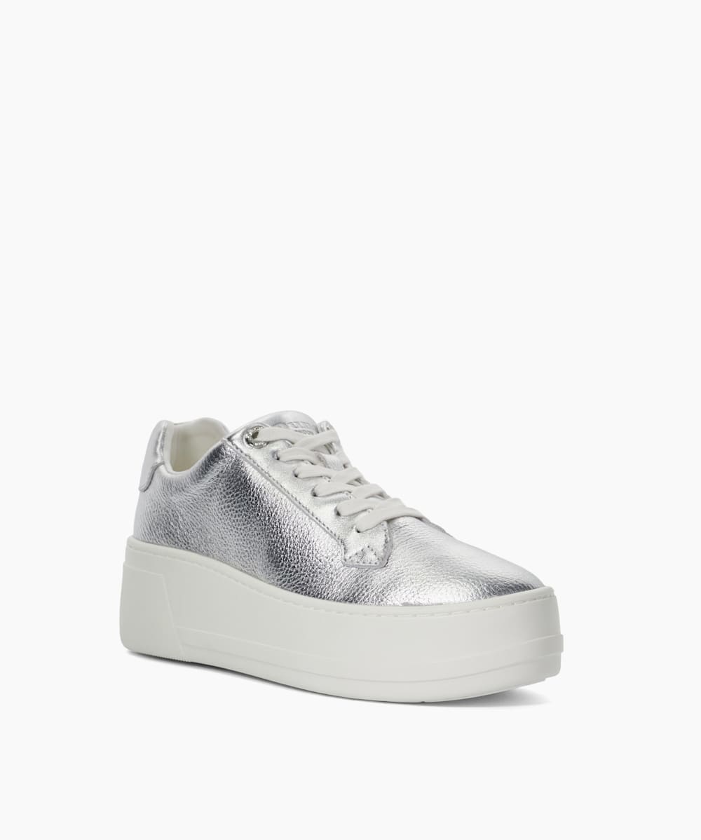 Silver flatform trainers online