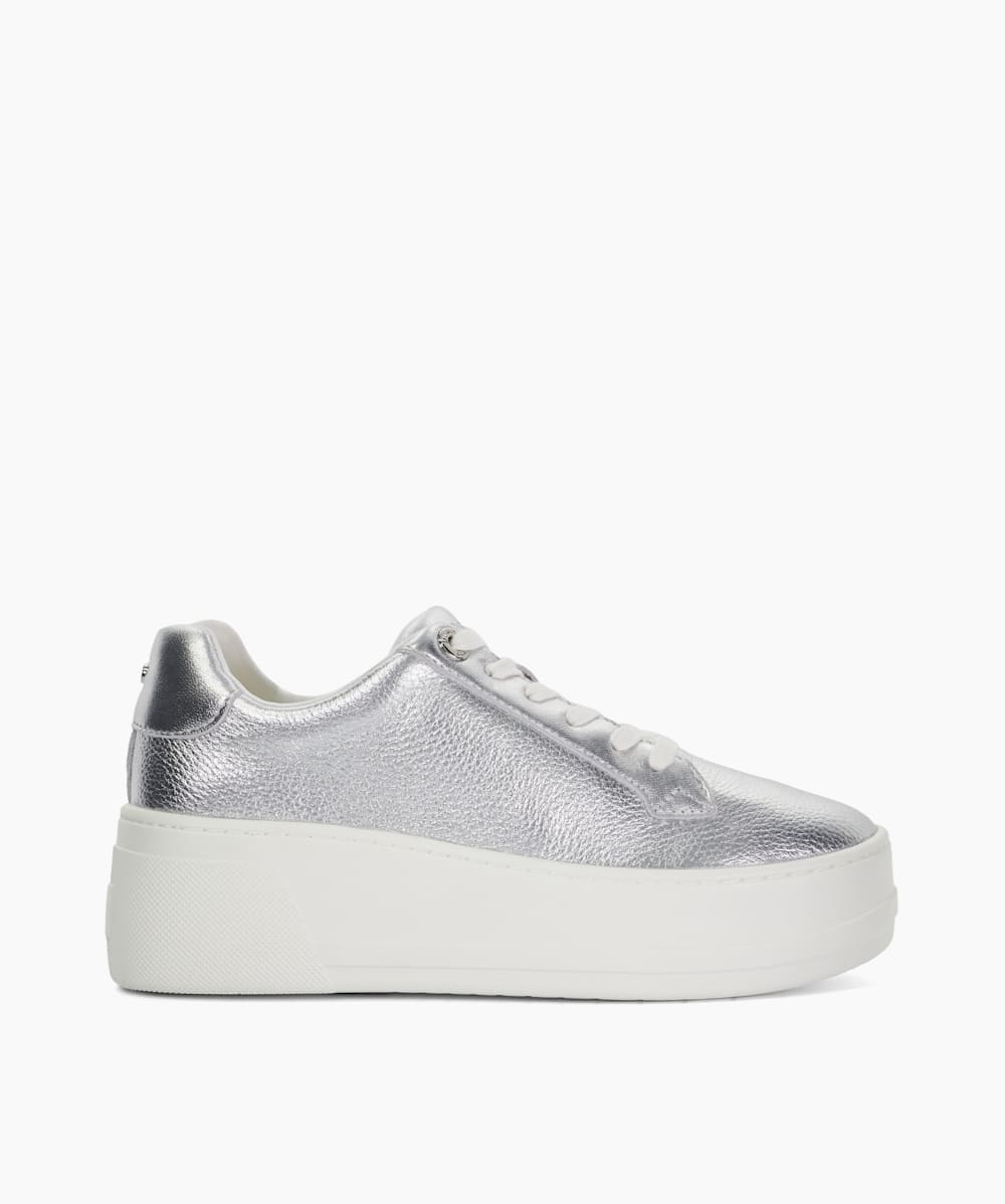 Silver flatform trainers online
