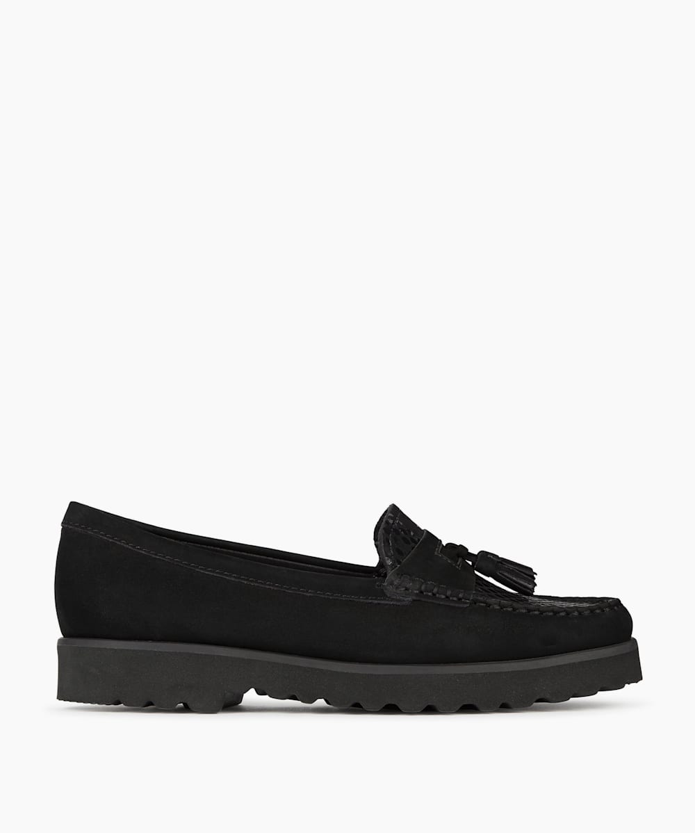 Dune greatly tassel outlet loafers black