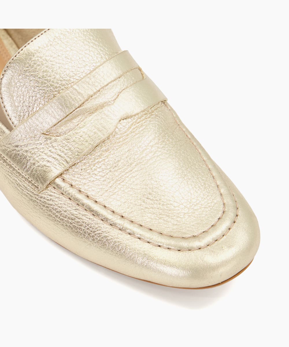 Womens sales gold loafers