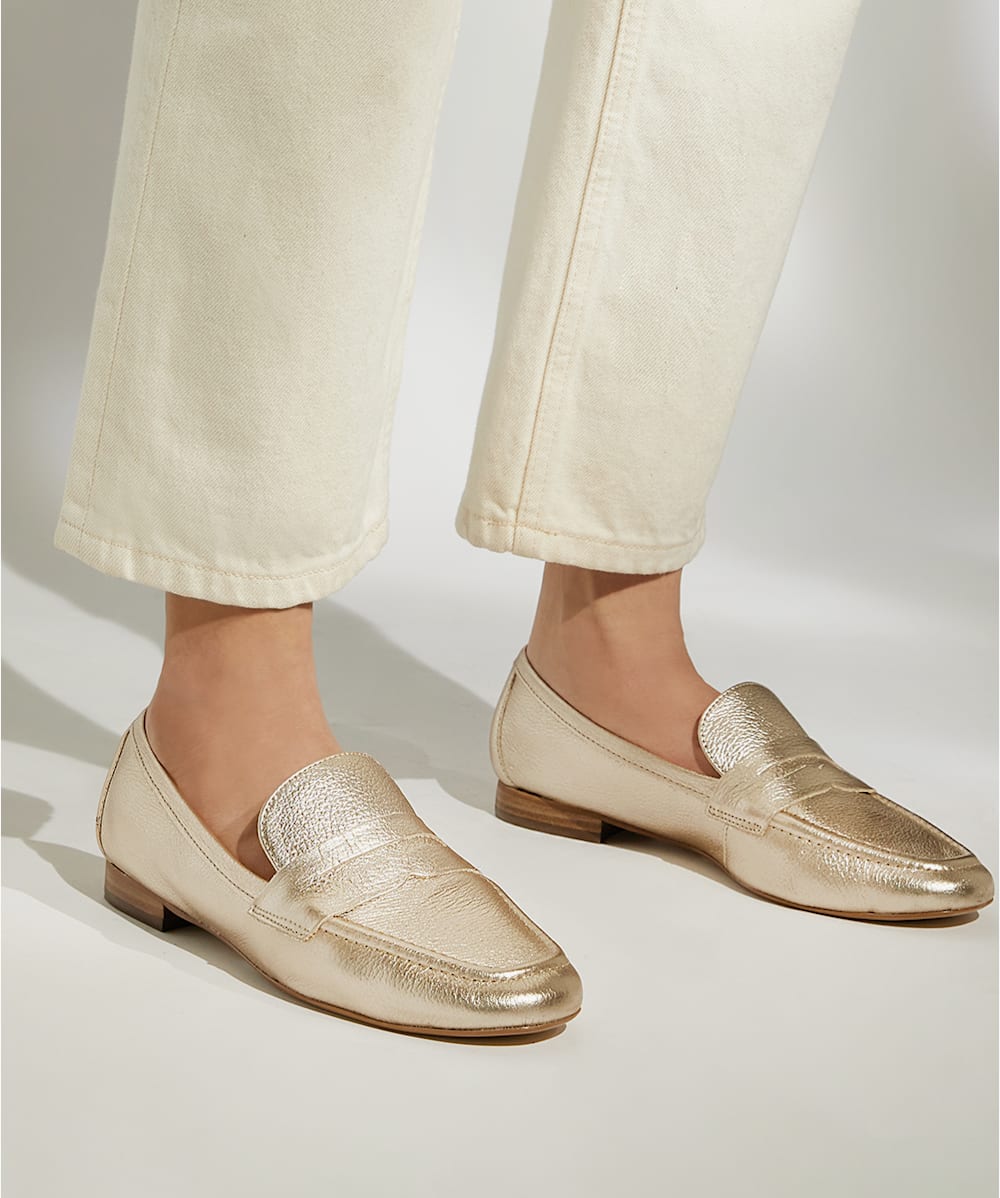 Gianetta Gold Penny Loafers Dune London
