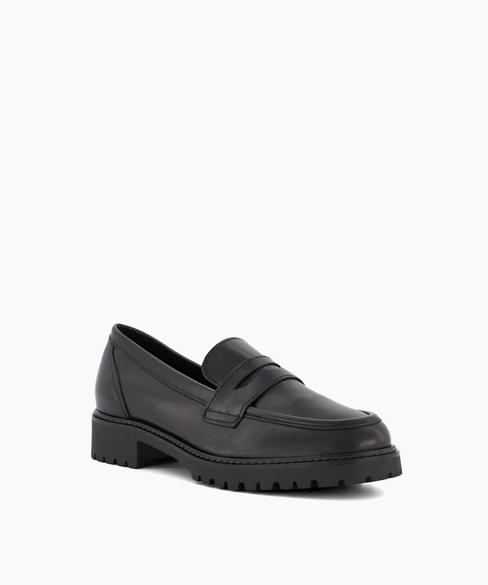 Dune loafers black sale