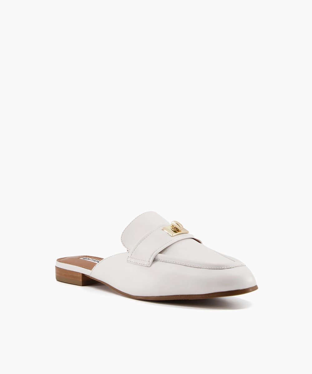 White shop slide loafers