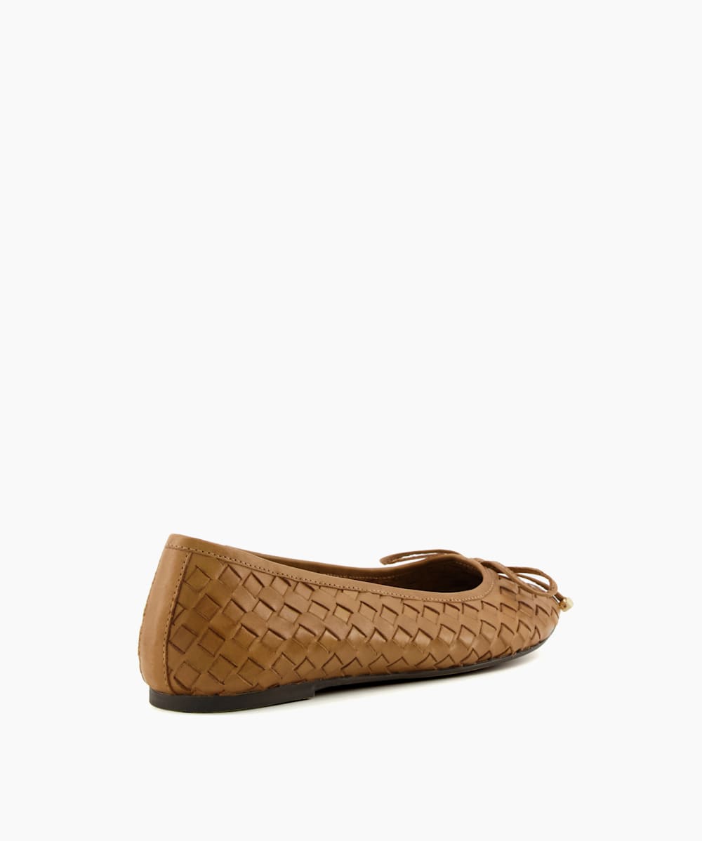 Tan woven ballet pumps clearance