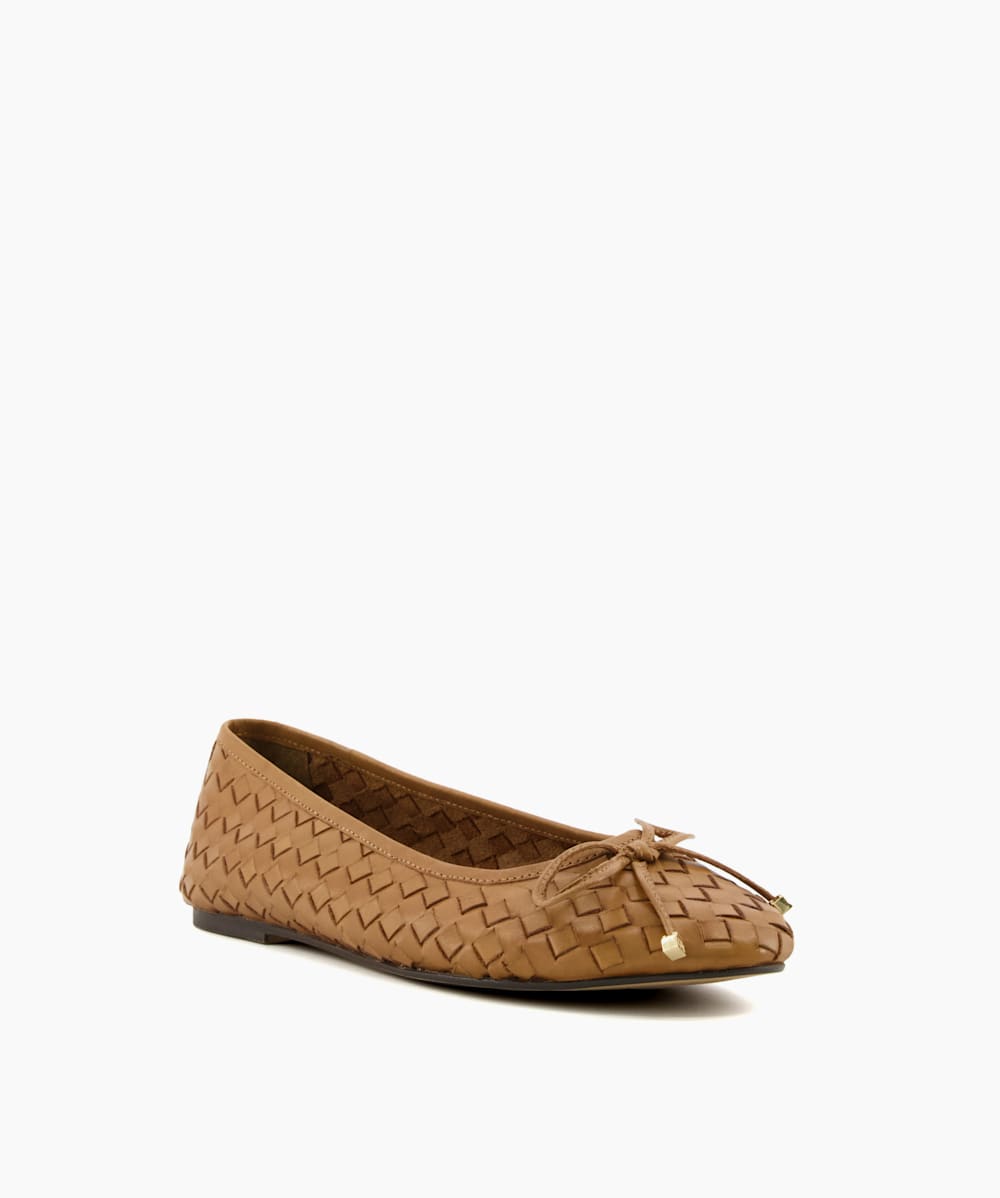 Tan woven cheap ballet pumps