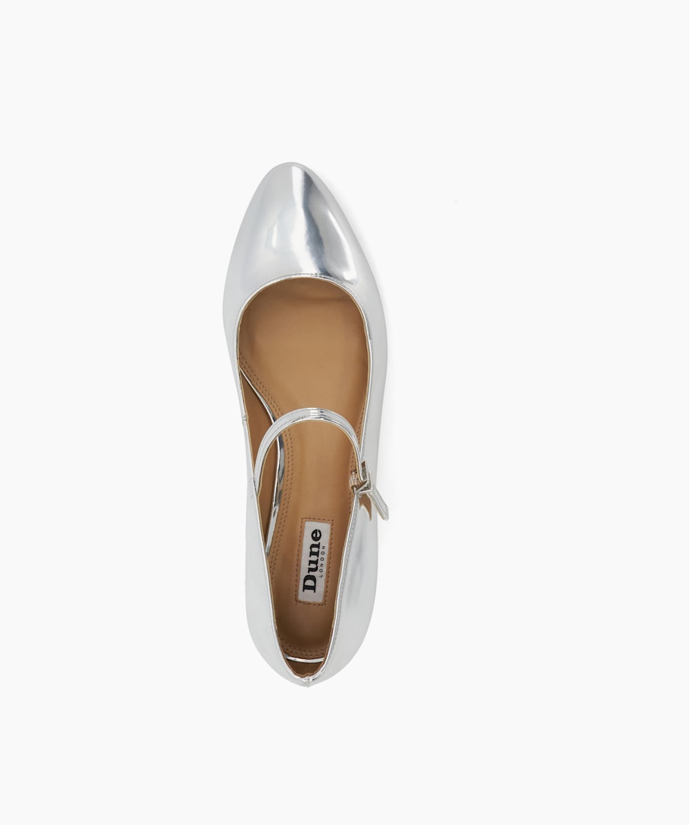 Dune london deals silver leather shoe