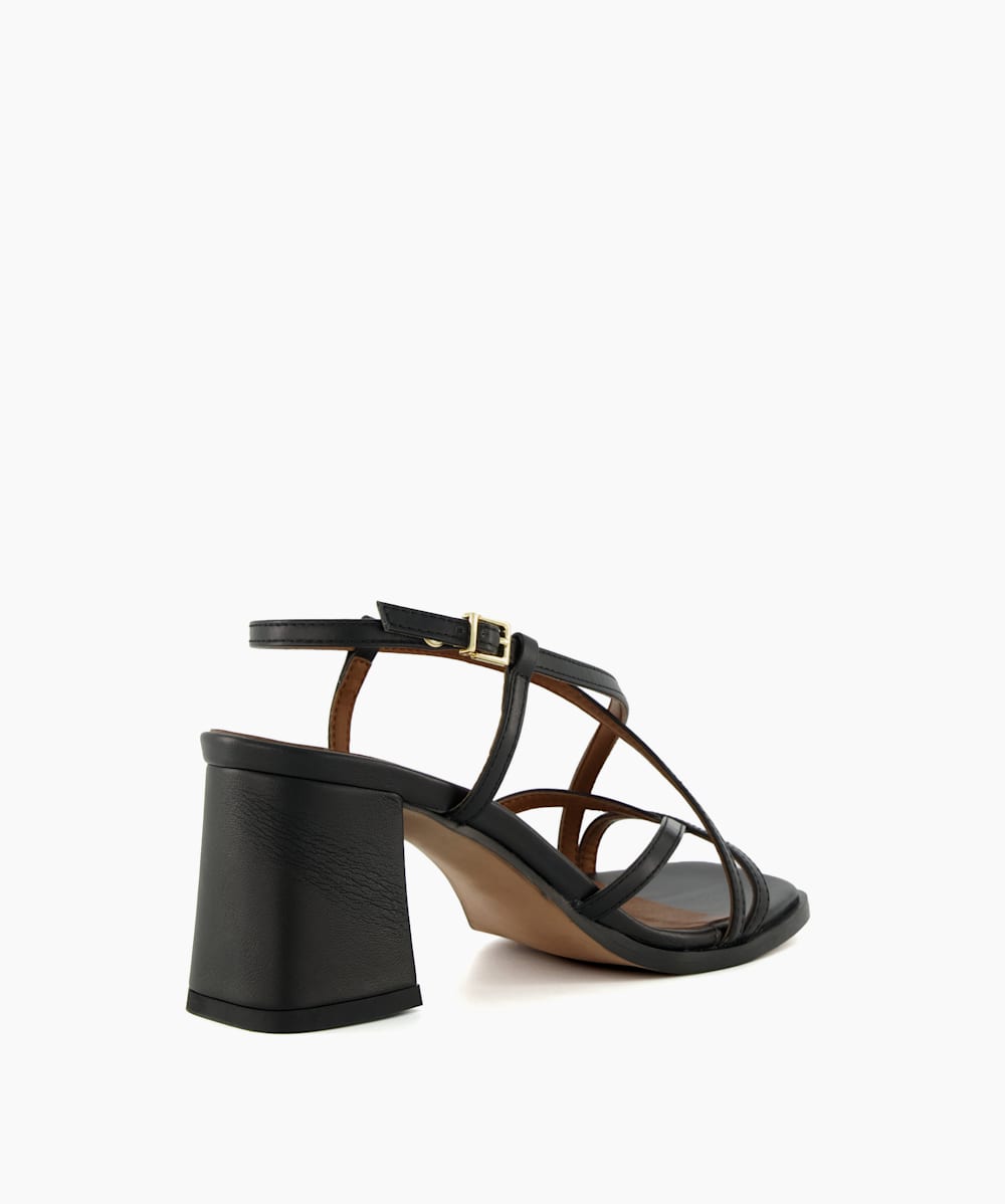 Mid block store heel sandals black