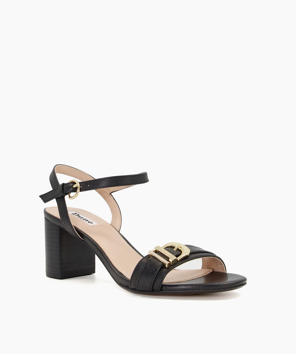 Dune black block heel sandals online