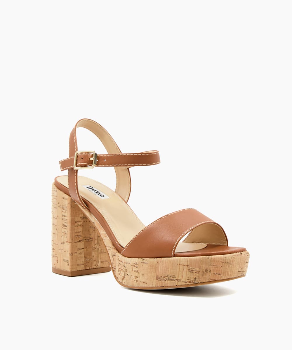 Tan cork heels top