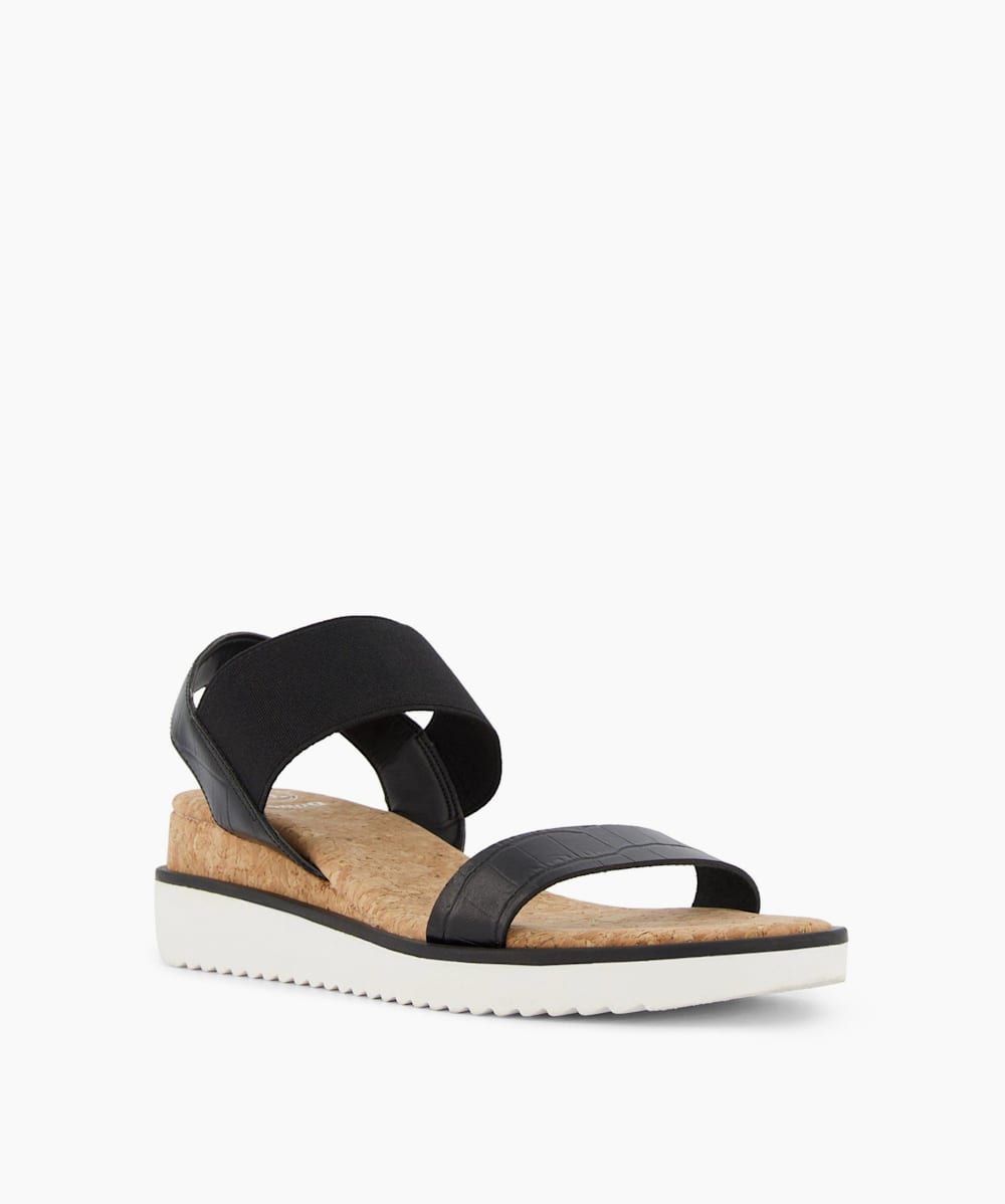 Dune black best sale wedge sandals
