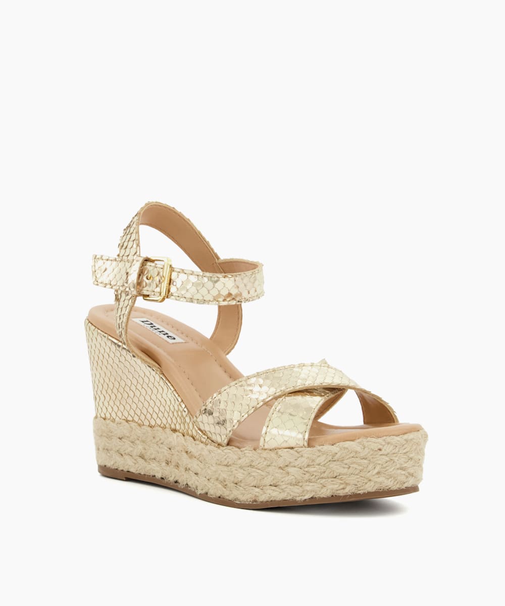 Gold wedge sandals best sale