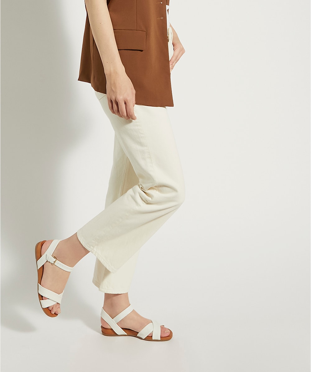 Landie White Leather Sandals Dune London