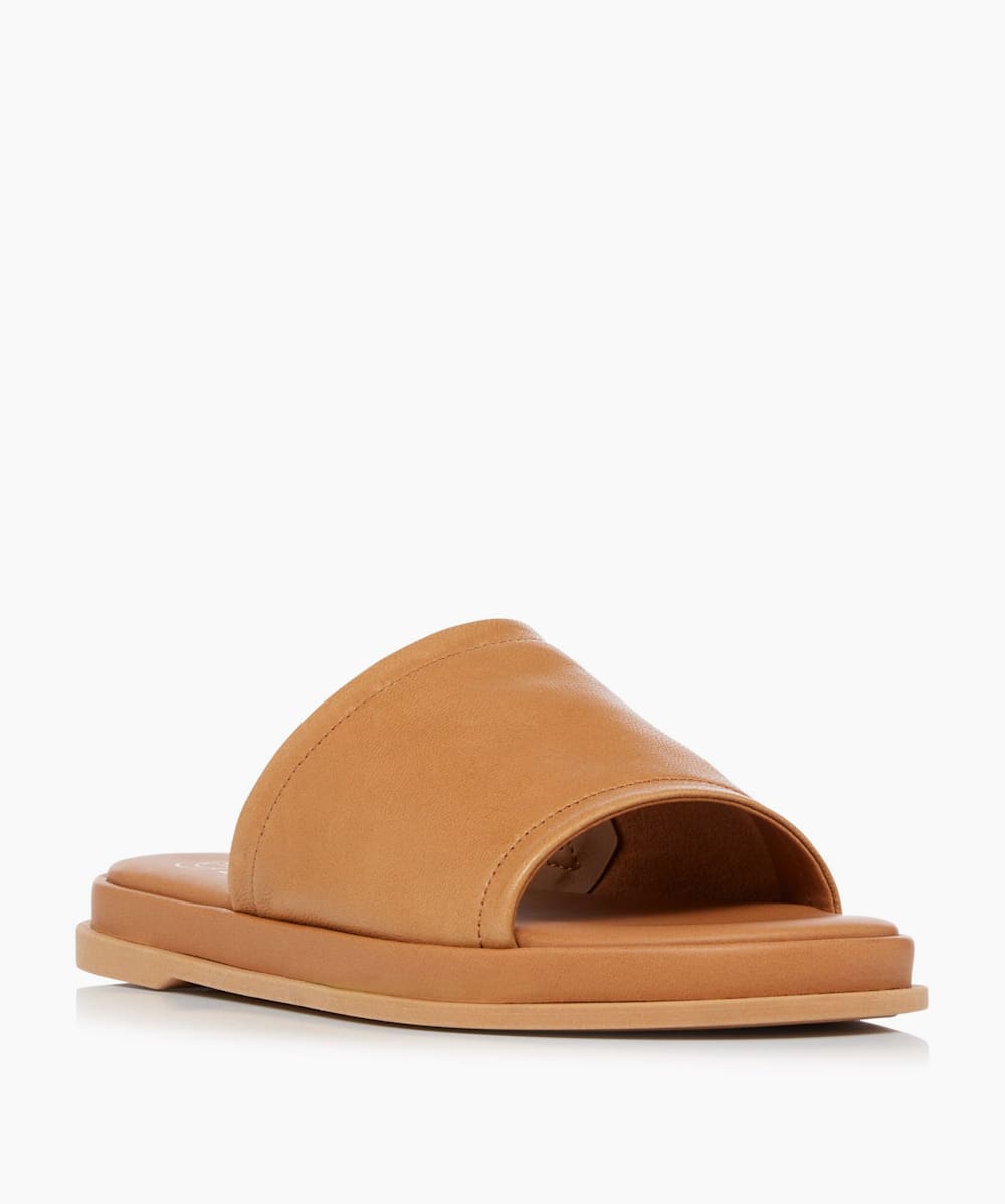 Soft leather online slide sandals