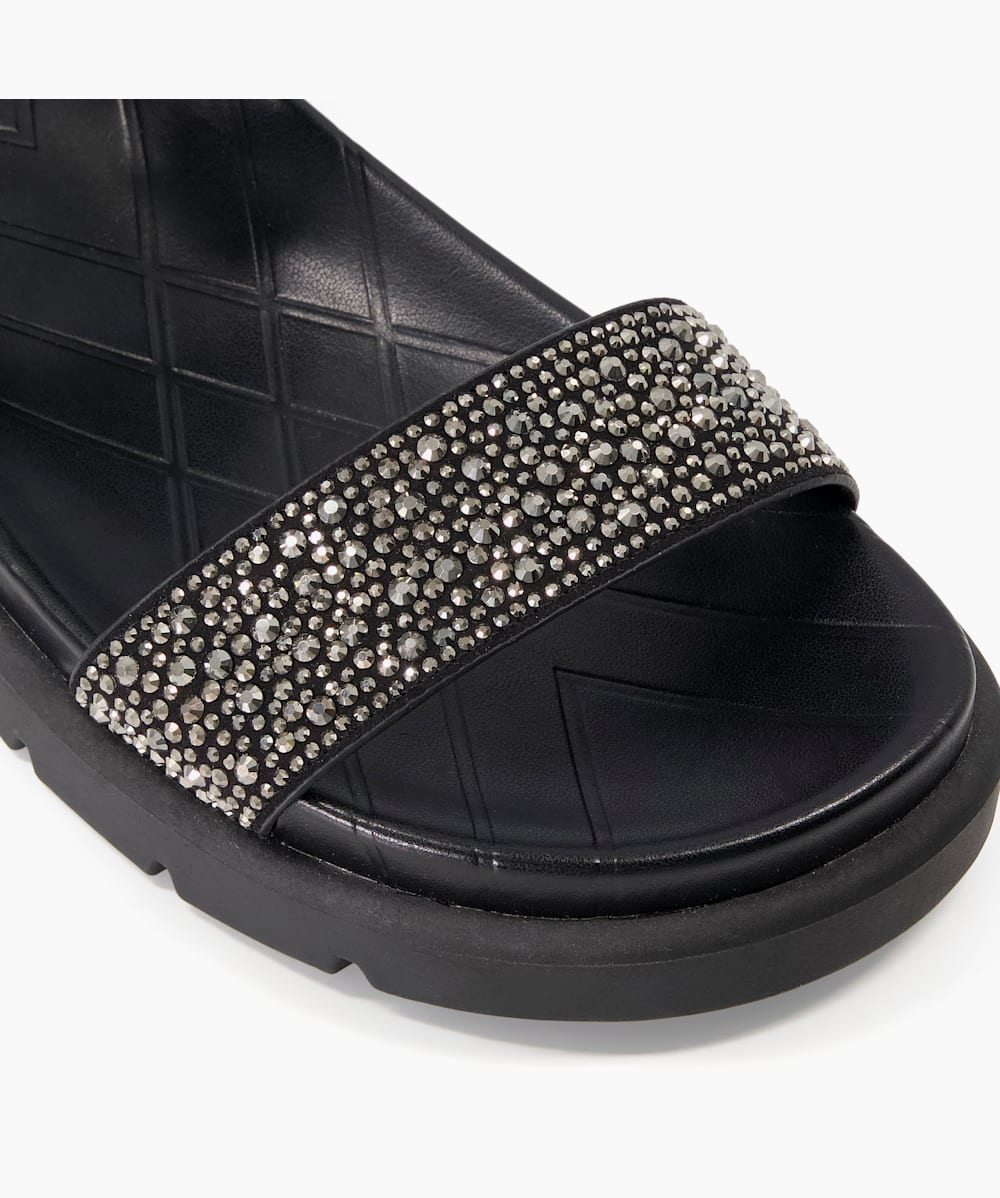 Legendary Silver Cushioned Sandals Dune London