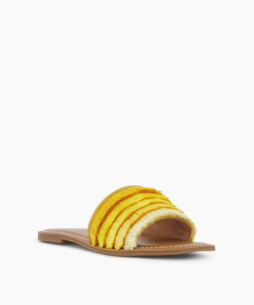 Dune yellow sandals clearance